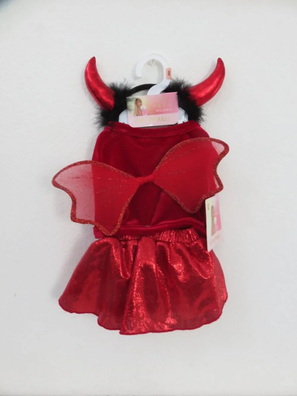 (#143) Paris Hilton Red 3pc set Pet Apparel Costume Devil Size XS